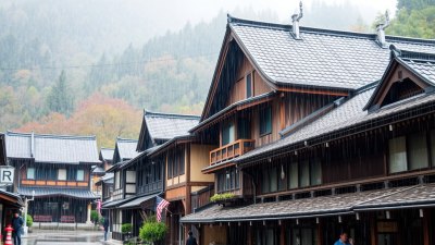 Rain Washes the Past in Takayama, Japan