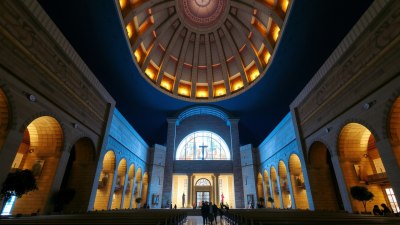 The Basilica of the Annunciation in Israel Glows From Within Its Silence