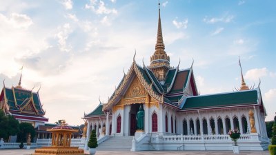 The Temple of the Emerald Buddha in Thailand Shimmers in Stillness